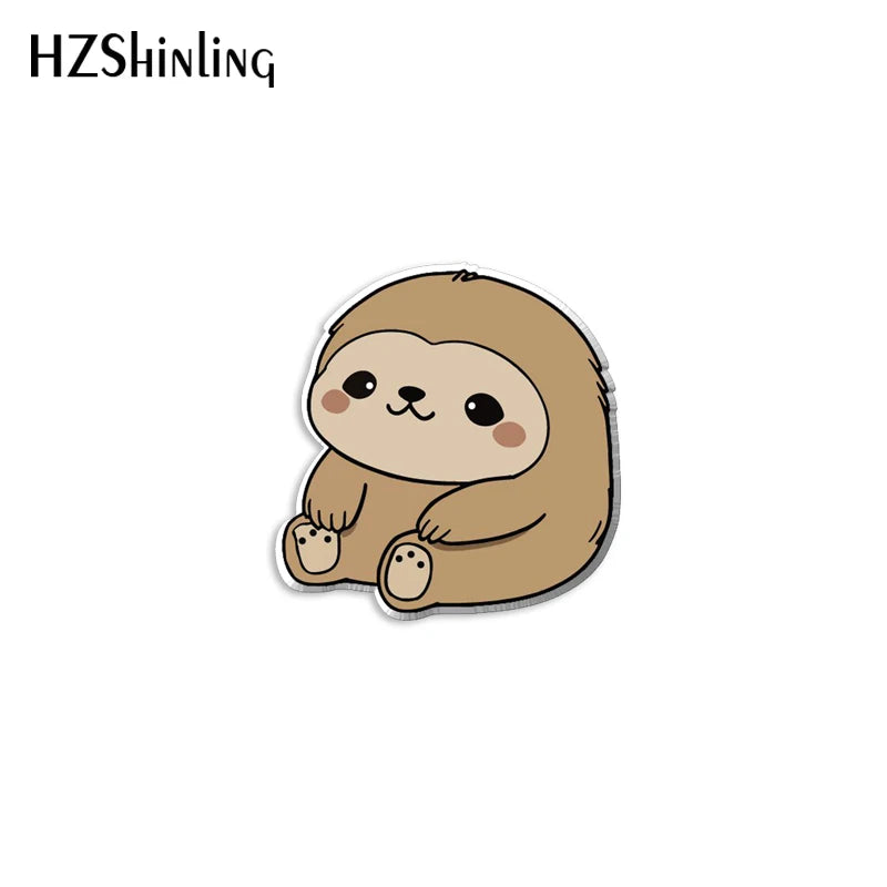 Sloth Acrylic Pin Badge