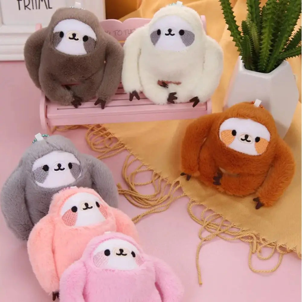 Plush Sloth Plush Keychain