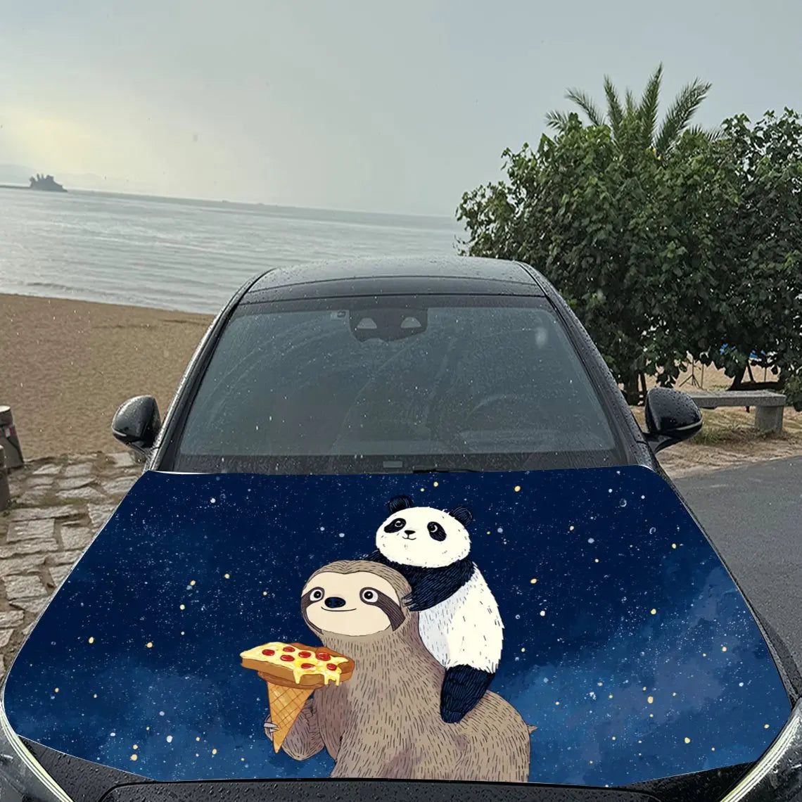 Sloth & Panda Car Hood Stickers