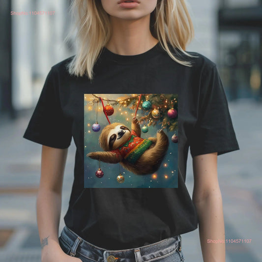 Festive Sloth Hanging T-Shirt
