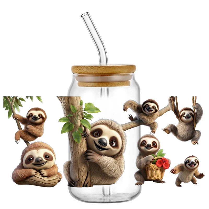 Sloth Decal Easy Peel Rub-On Transfer Sticker