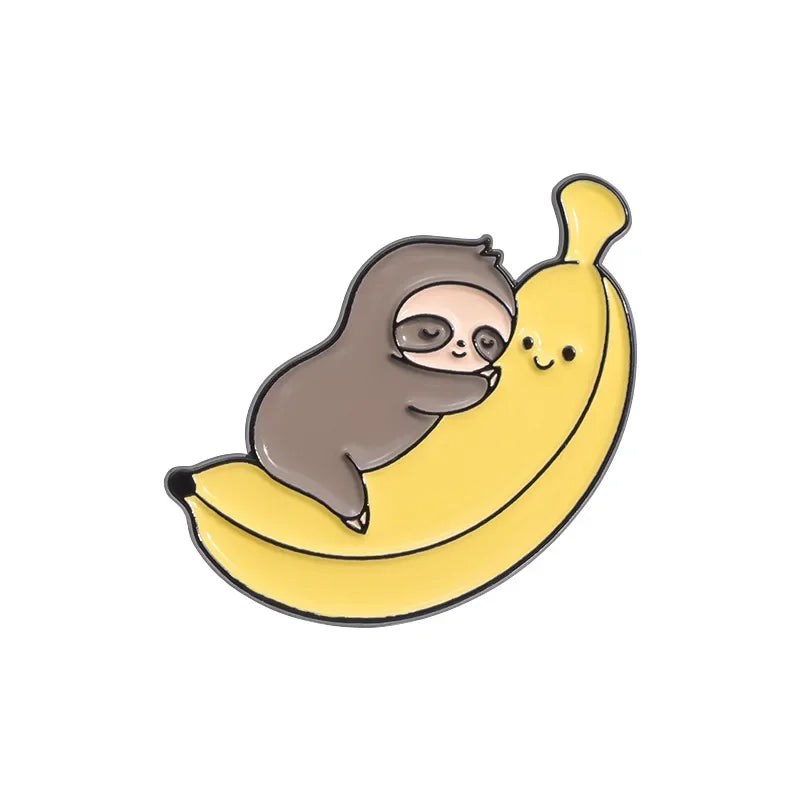 Sloth Animal Enamel Metal Brooch