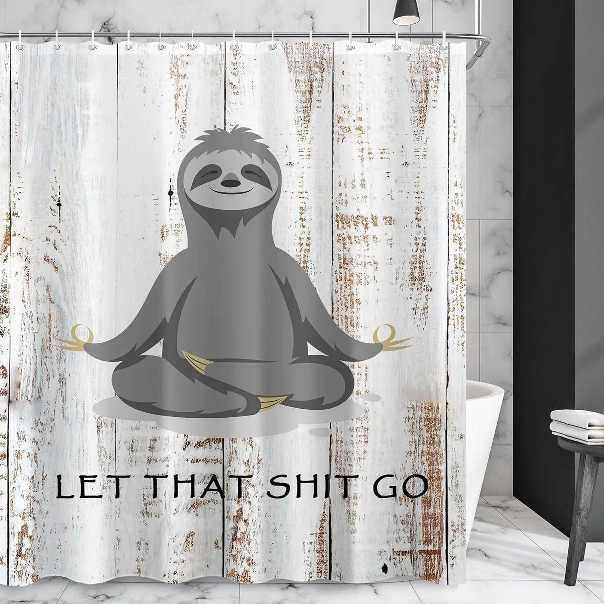Let That Shit Go Slow Shower Curtain
