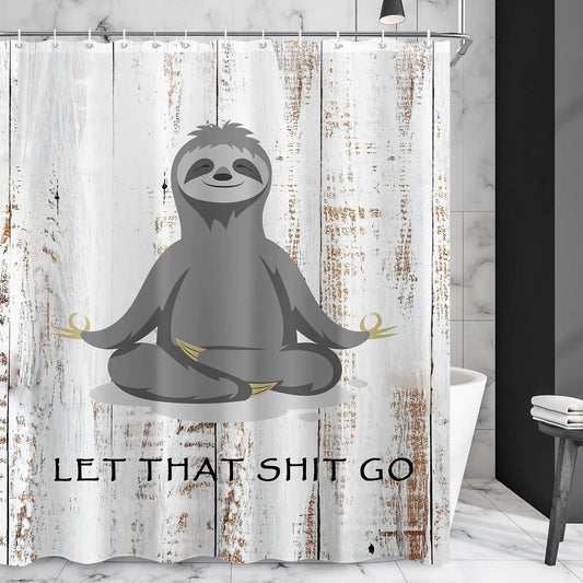 Let That Shit Go Slow Shower Curtain