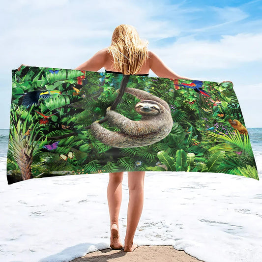 Jungle Hanging Sloth Towel product photo