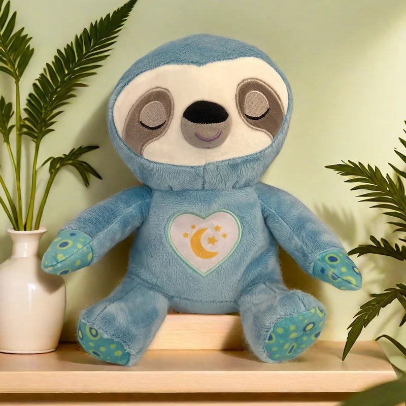 Cute Breathing Sloth Plush Toy Baby Sleep Companion Sound and Light Plushie