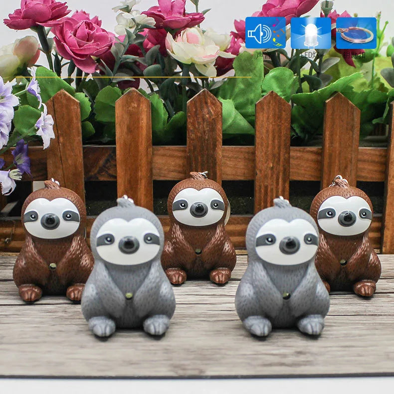 Sound & Light Sloth Keyring