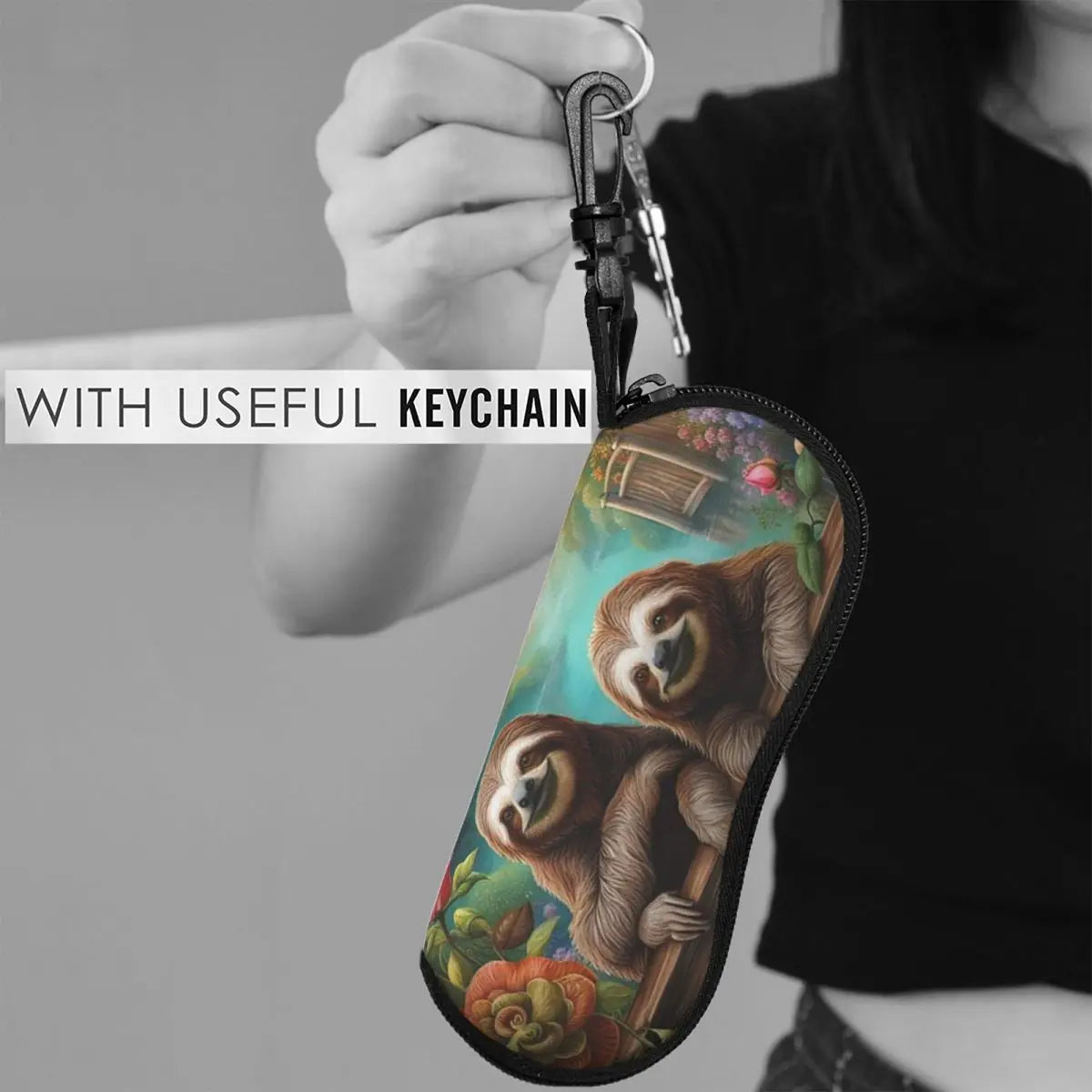 Sloth Print Glasses Case