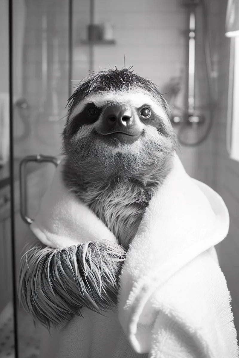 Sloth Bathroom Wall Art