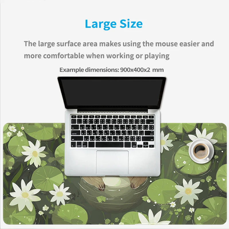 Water Lily Sloth Large Desk Mat