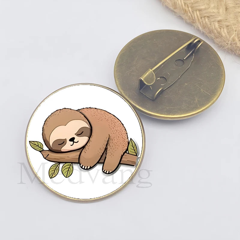 Cute sloth brooch