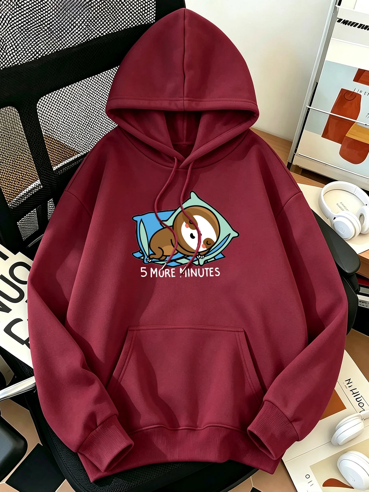5 More Minutes Sloth Hoodie