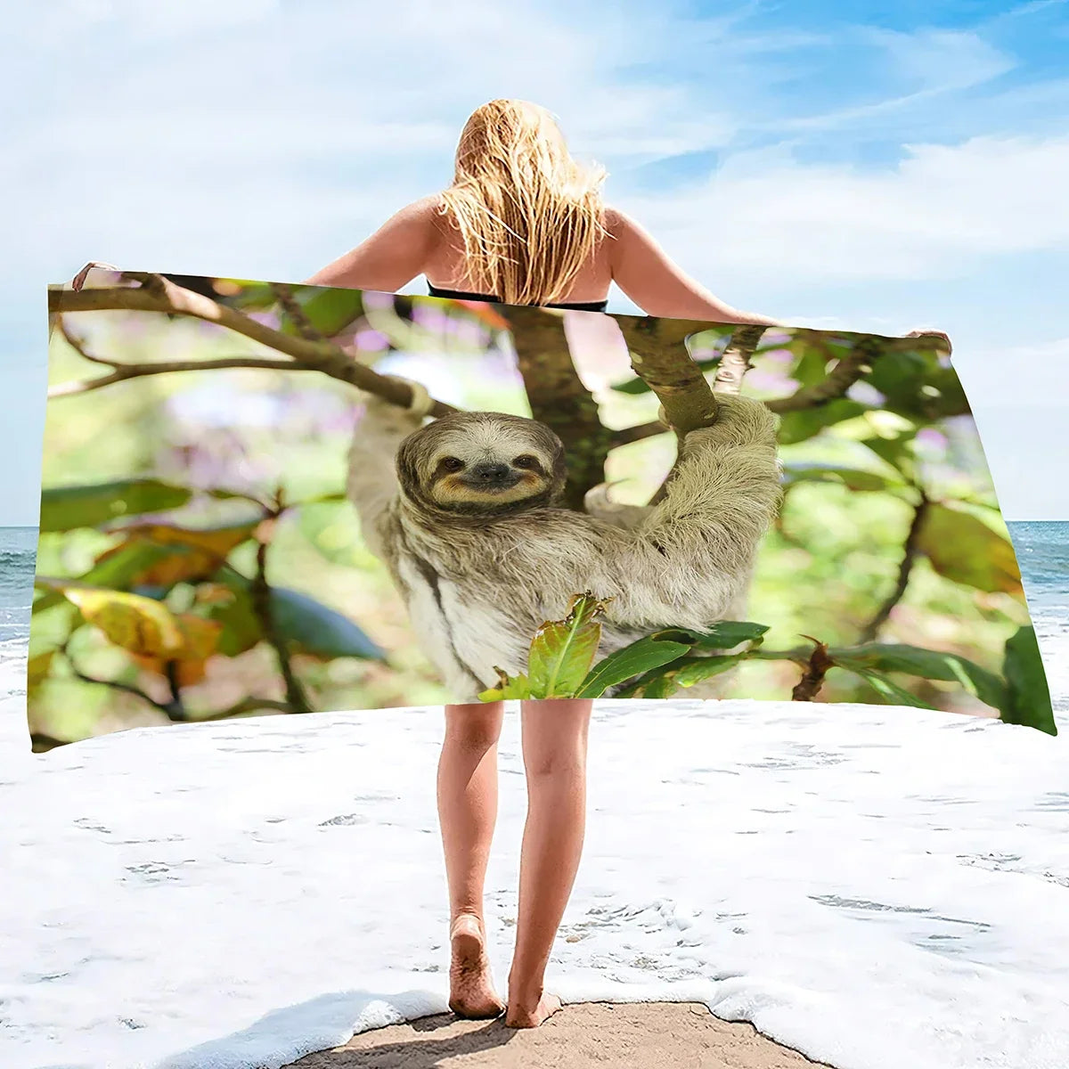 Jungle Scene Sloth Towel