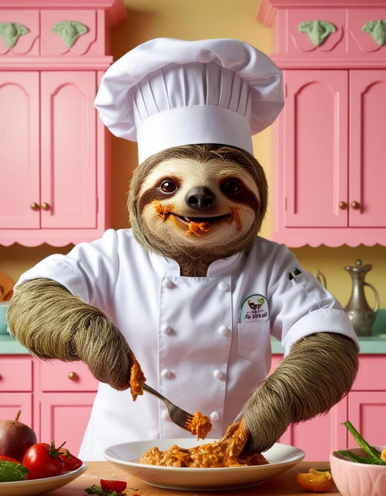 Sloth The Chef Canvas Art Picture product photo 2