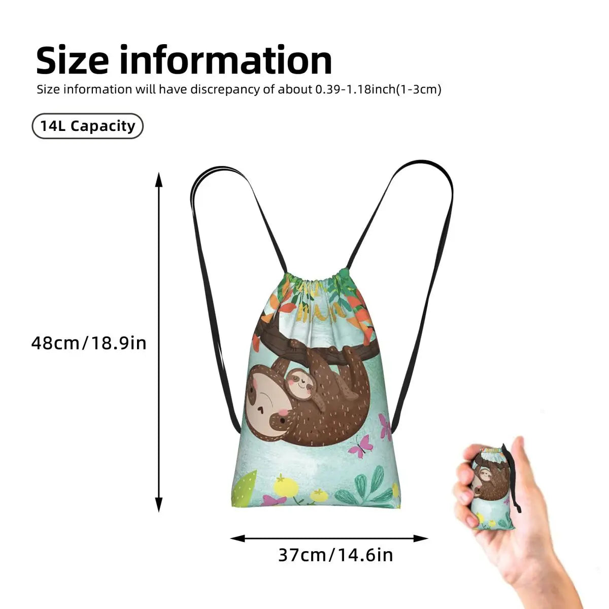 Sloth With Baby Sloth On Branch Backpack