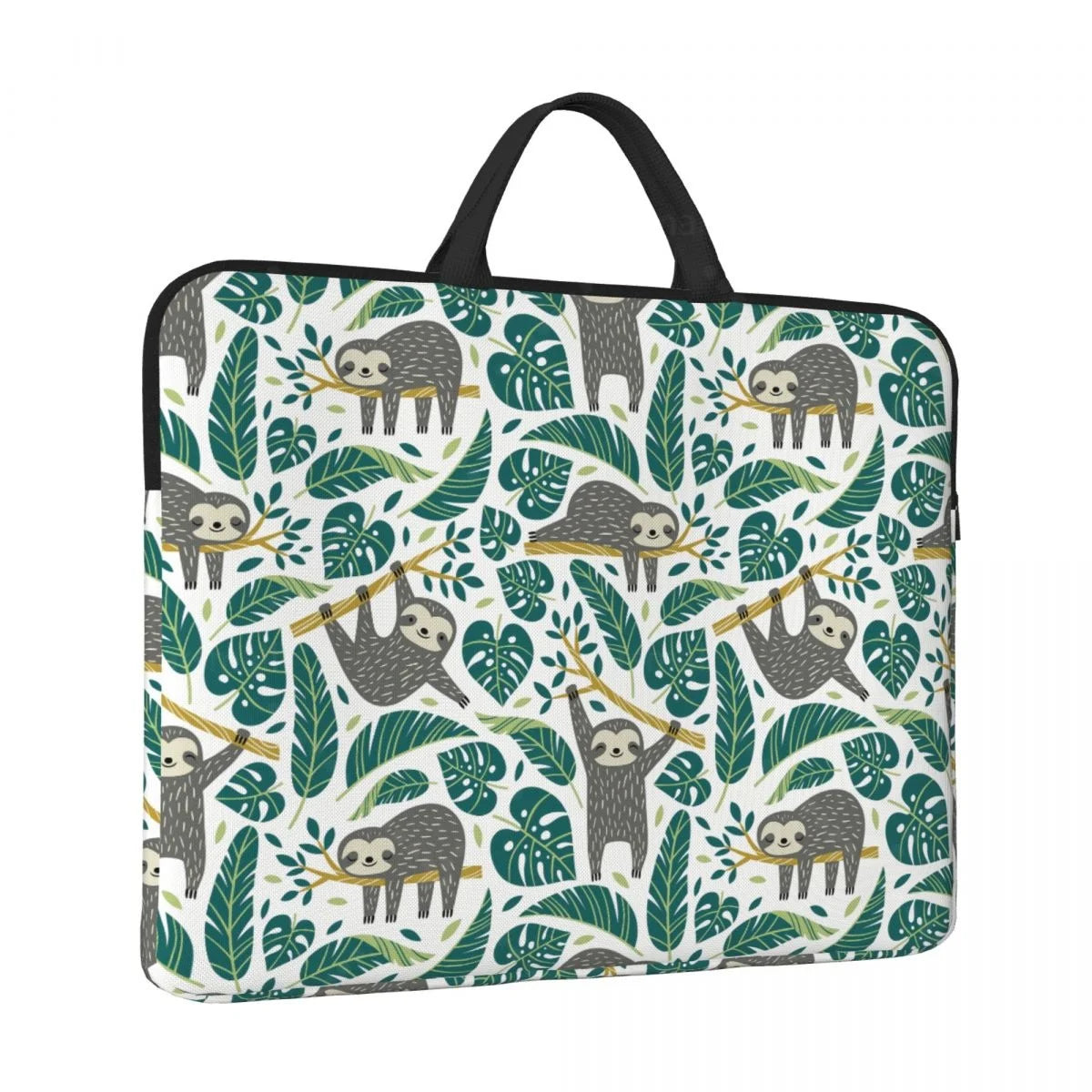 Sloth & Tropical Leaves Laptop Bag