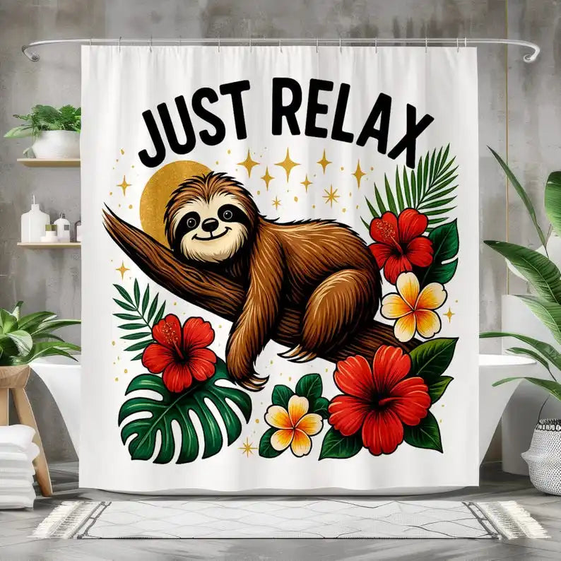 Just Relax Sloth Shower Curtain