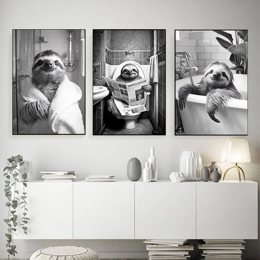 Sloth Bathroom Wall Art