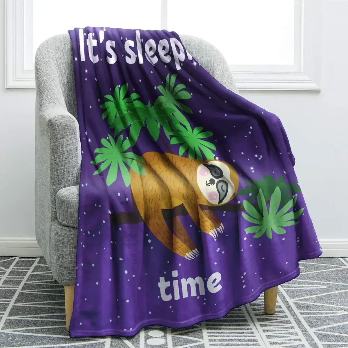 Sloth Theme Throw Blanket