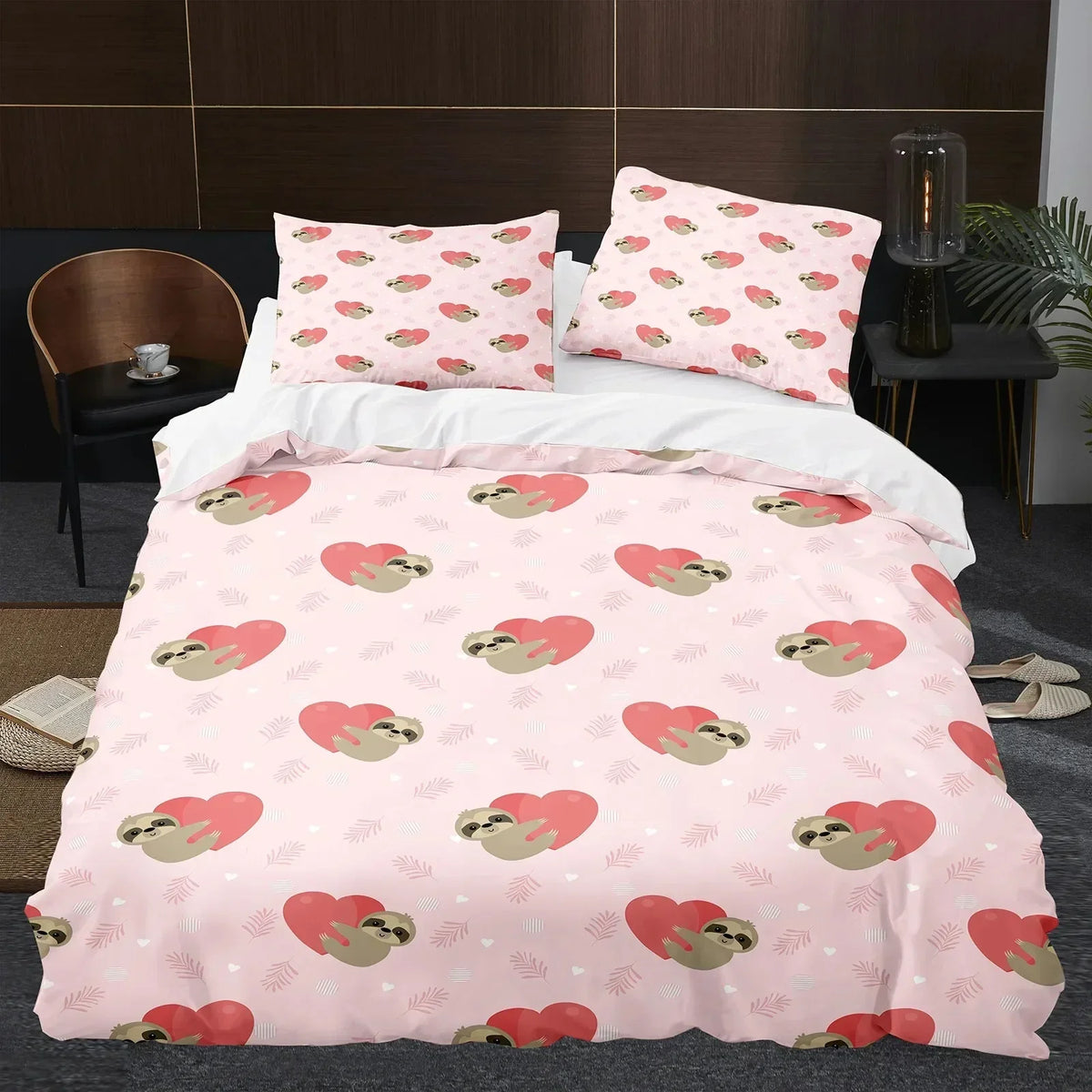 Sloth Love Heart Bedding