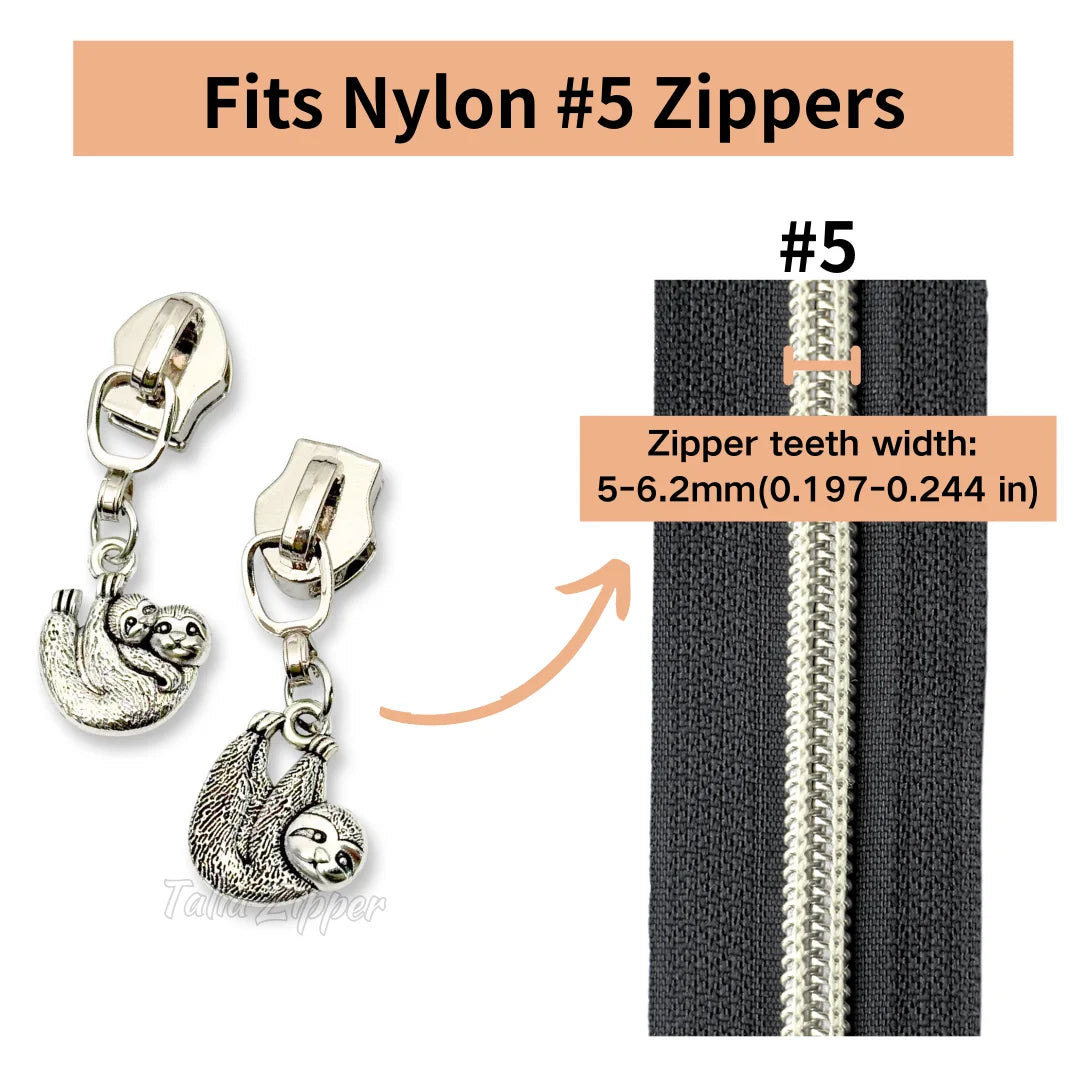 Sloth Zipper Sliders