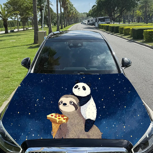 Sloth & Panda Car Hood Stickers