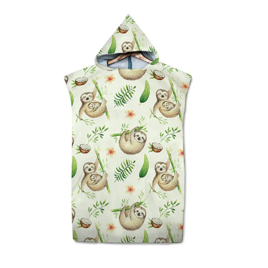 Assorted Cute Sloth Hooded Towel