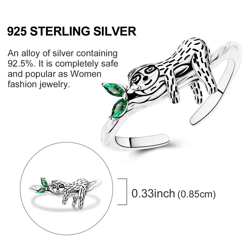 Sterling Silver Sloth Ring