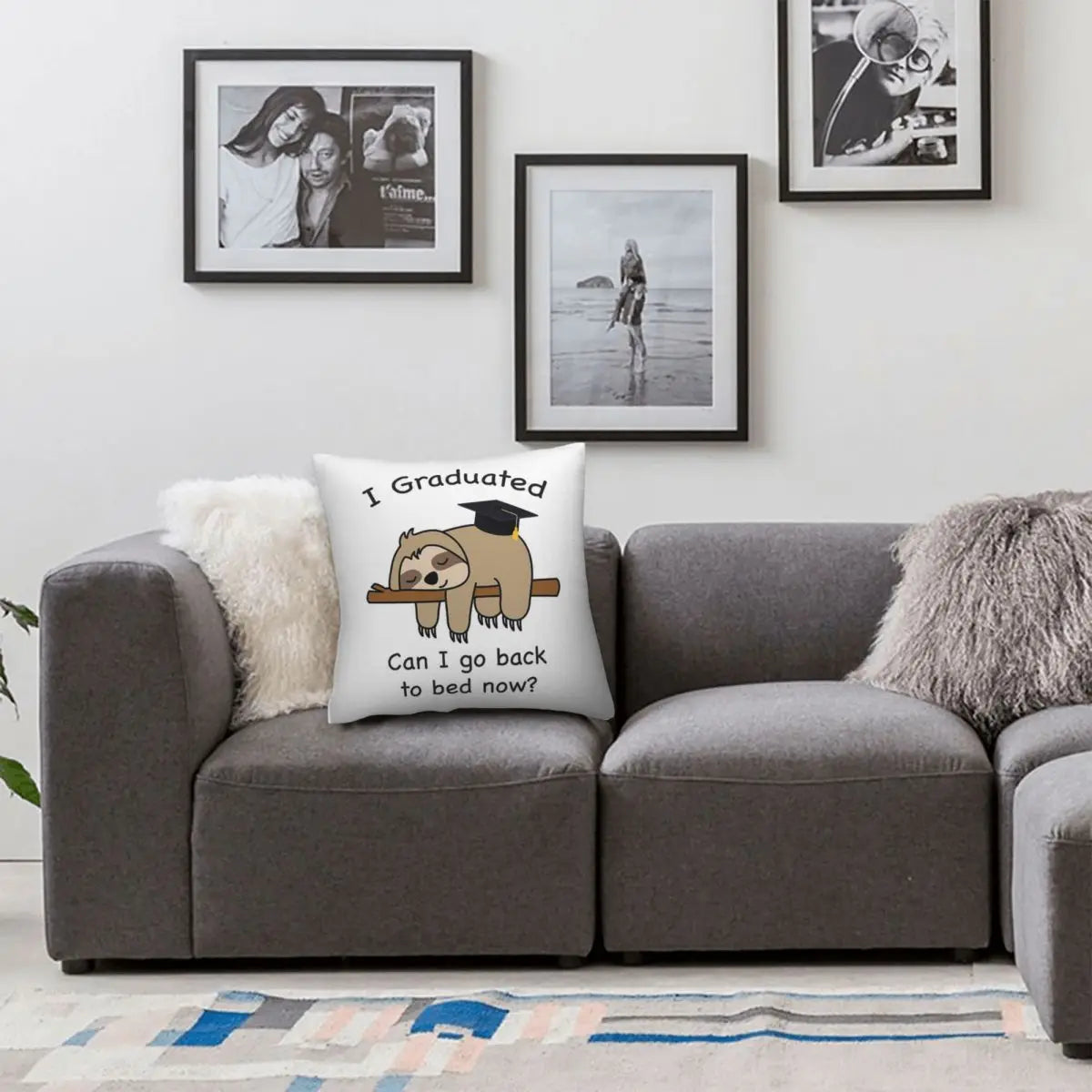 Graduation Sloth Cushion Cover