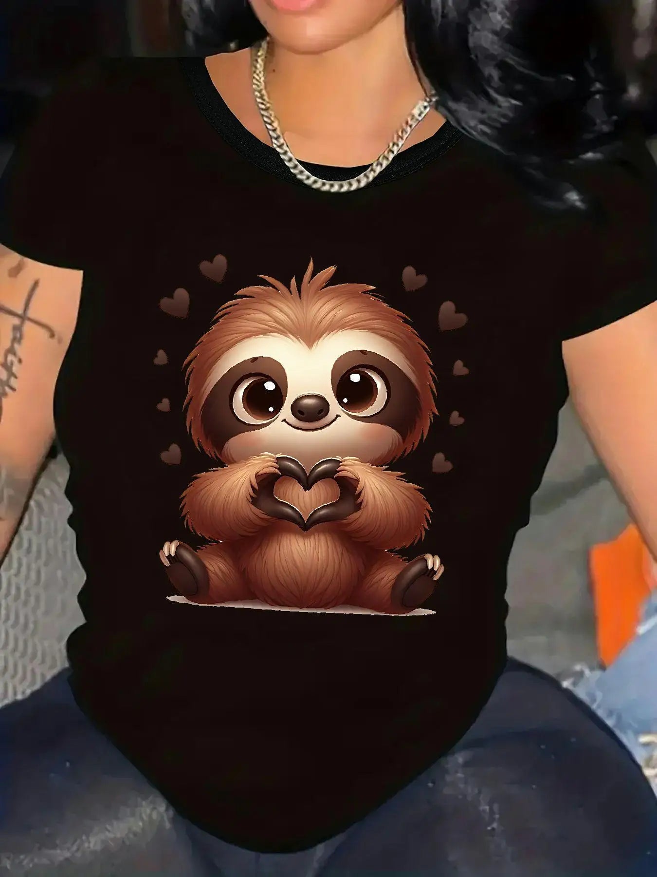 Cute Love Sloth T-Shirt product photo 2