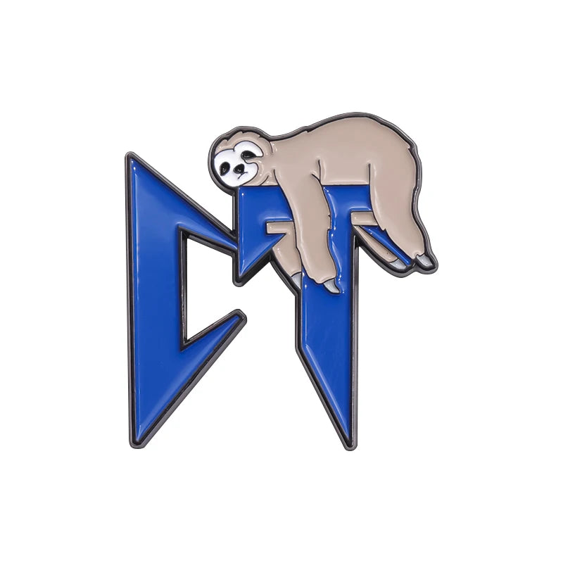 CT Sloth Pin Badge Blue