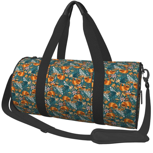 Happy Boho Sloth Floral Sports Bag