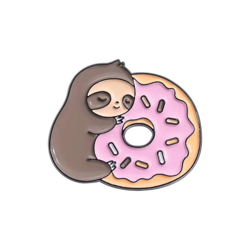 Cartoon Sloth Enamel Pin Badges