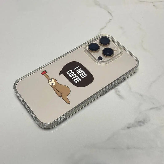 I Need Coffee Sloth iPhone Case