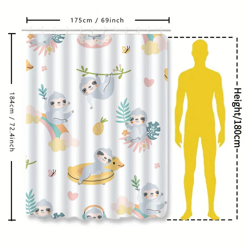 Adorable Sloth Shower Curtain