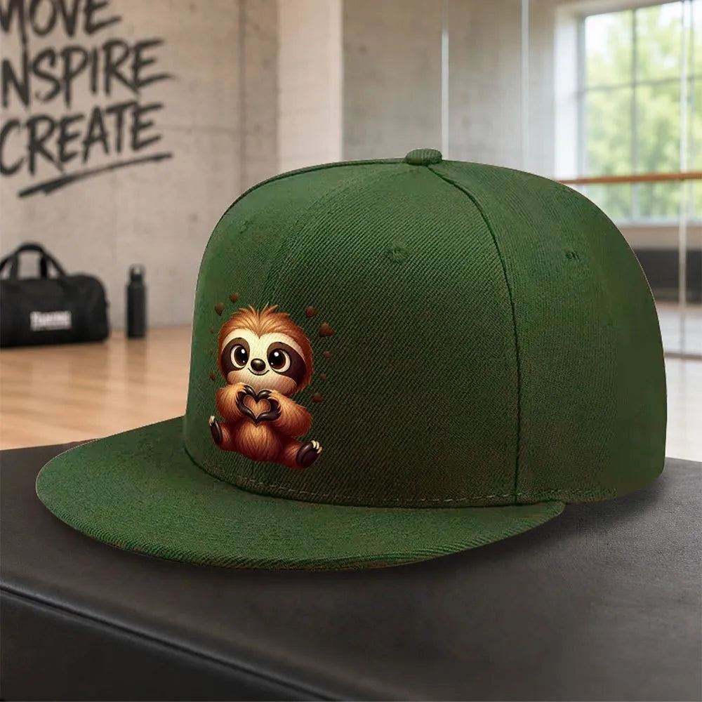 Cute Sloth Love Heart Design Baseball Cap
