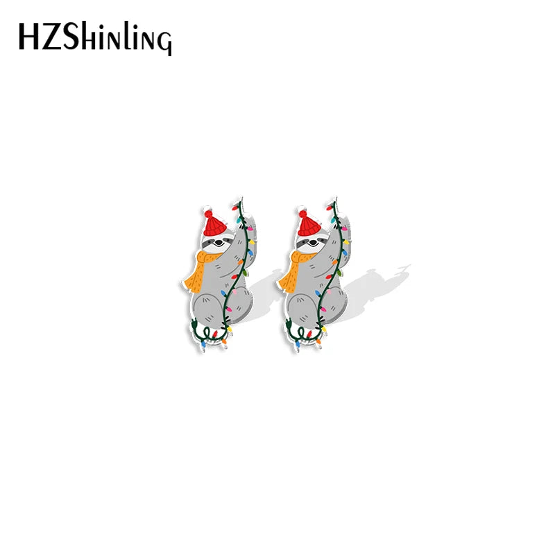 Christmas Sloths Stud Earrings