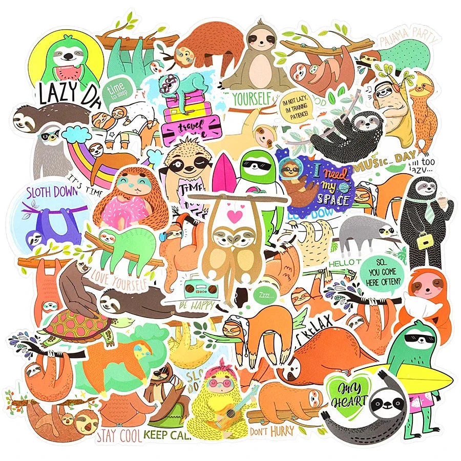 50 Piece Sloth Stickers
