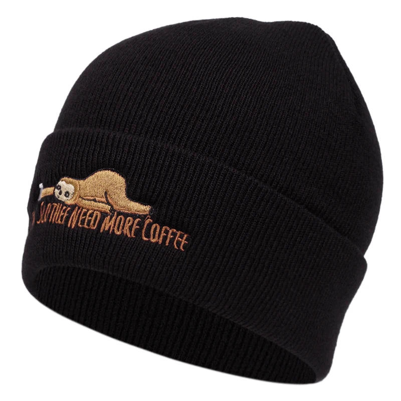 Feeling Slothee Need More Coffee Beanie Hat