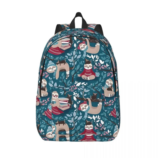 Turquoise And Red Sloth Backpack