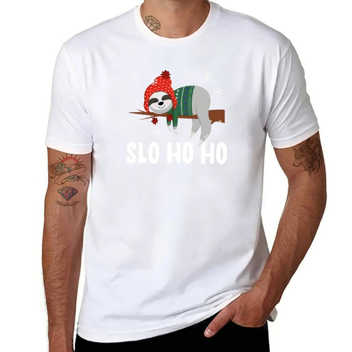 Slo Ho Ho Sloth Christmas T-Shirt