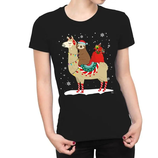 Sloth & Lama Festive T-Shirt