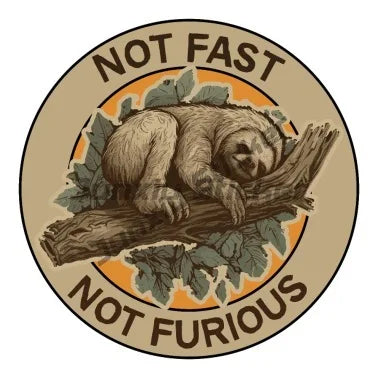 Not Fast Not Furious Sloth Fishing Creative Badge Sticker Motorcycle Laptop Car Truck Bicycle Off-road Racing Helmet Wall Decal