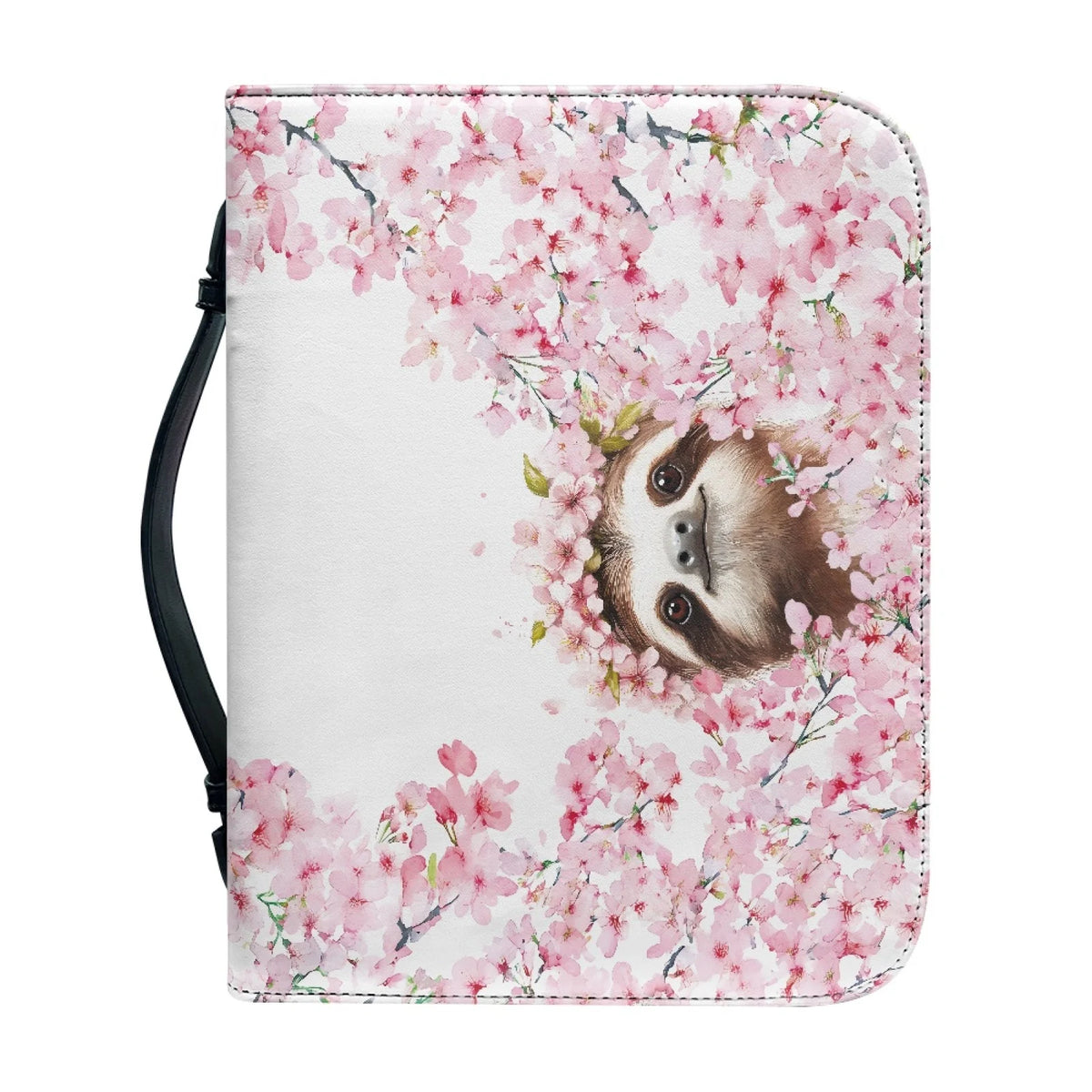 Sakura Sloth Pink Leather Protective Bible Cover