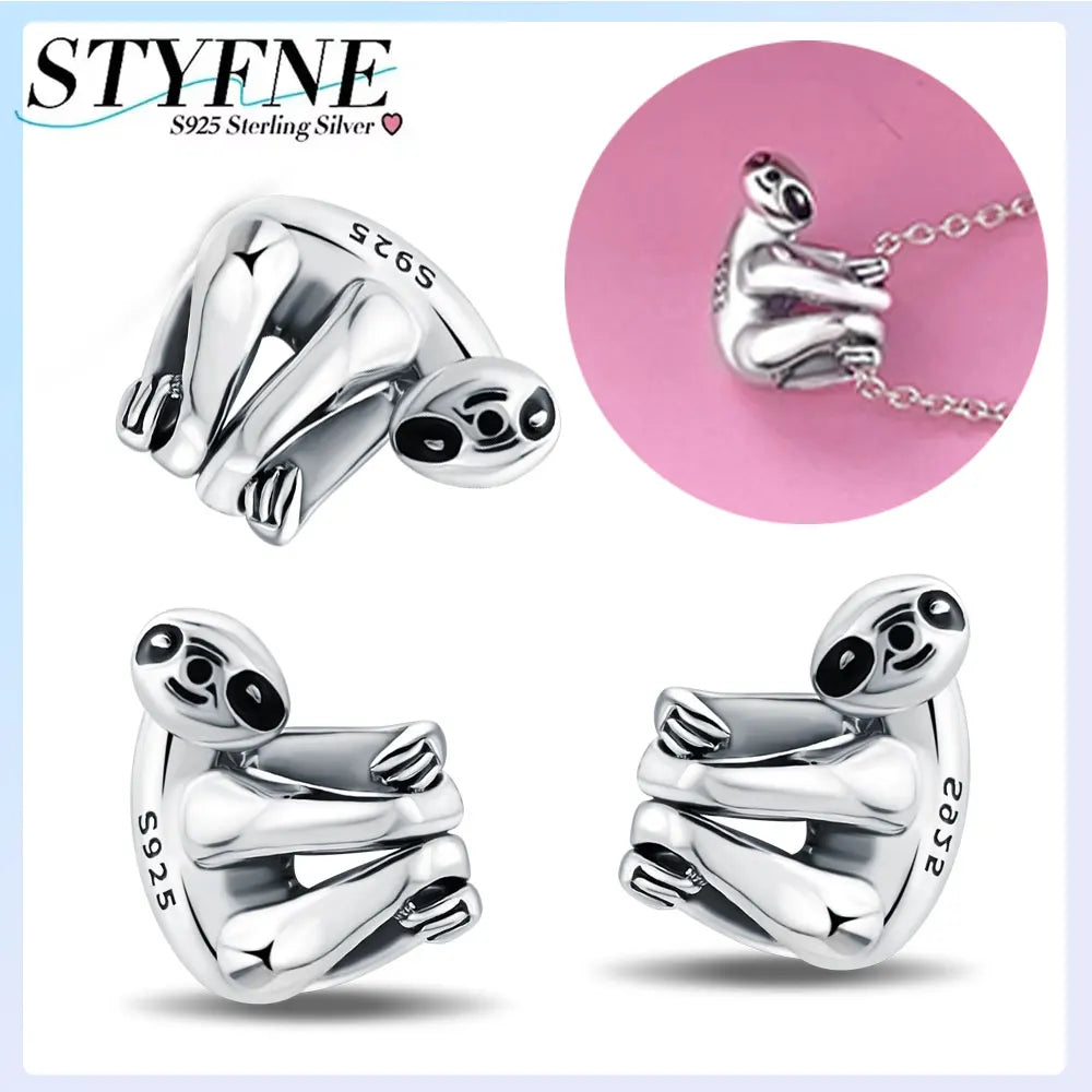 Sterling Silver Hanging Sloth Charm