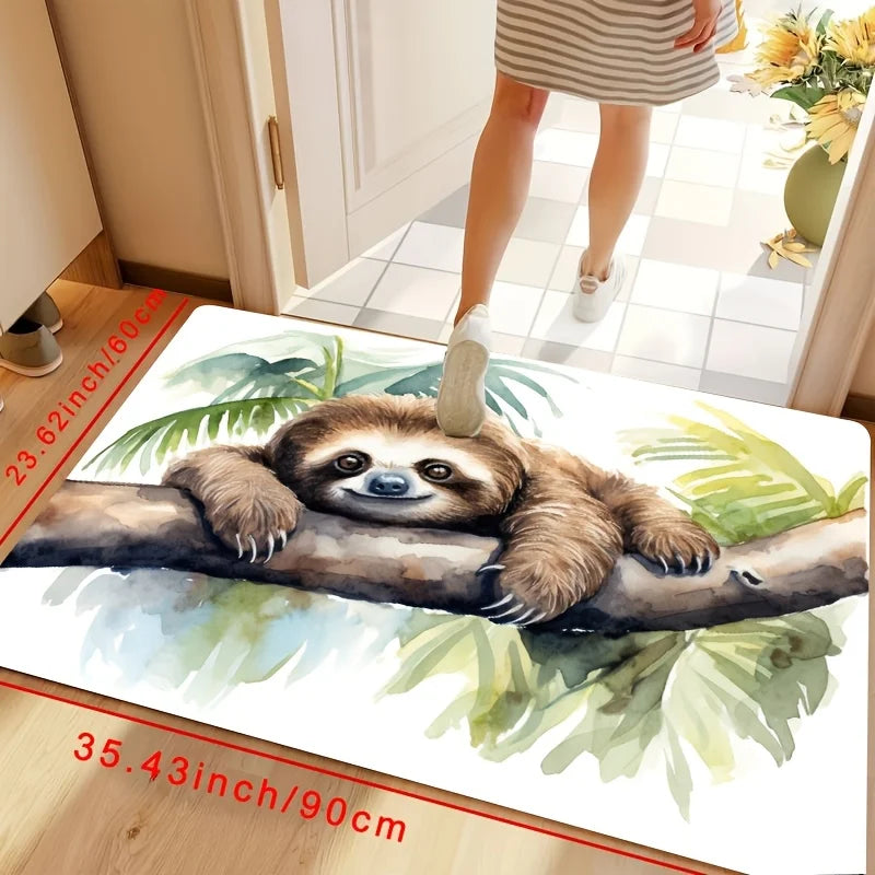 Adorable Sloth Design Door Mat