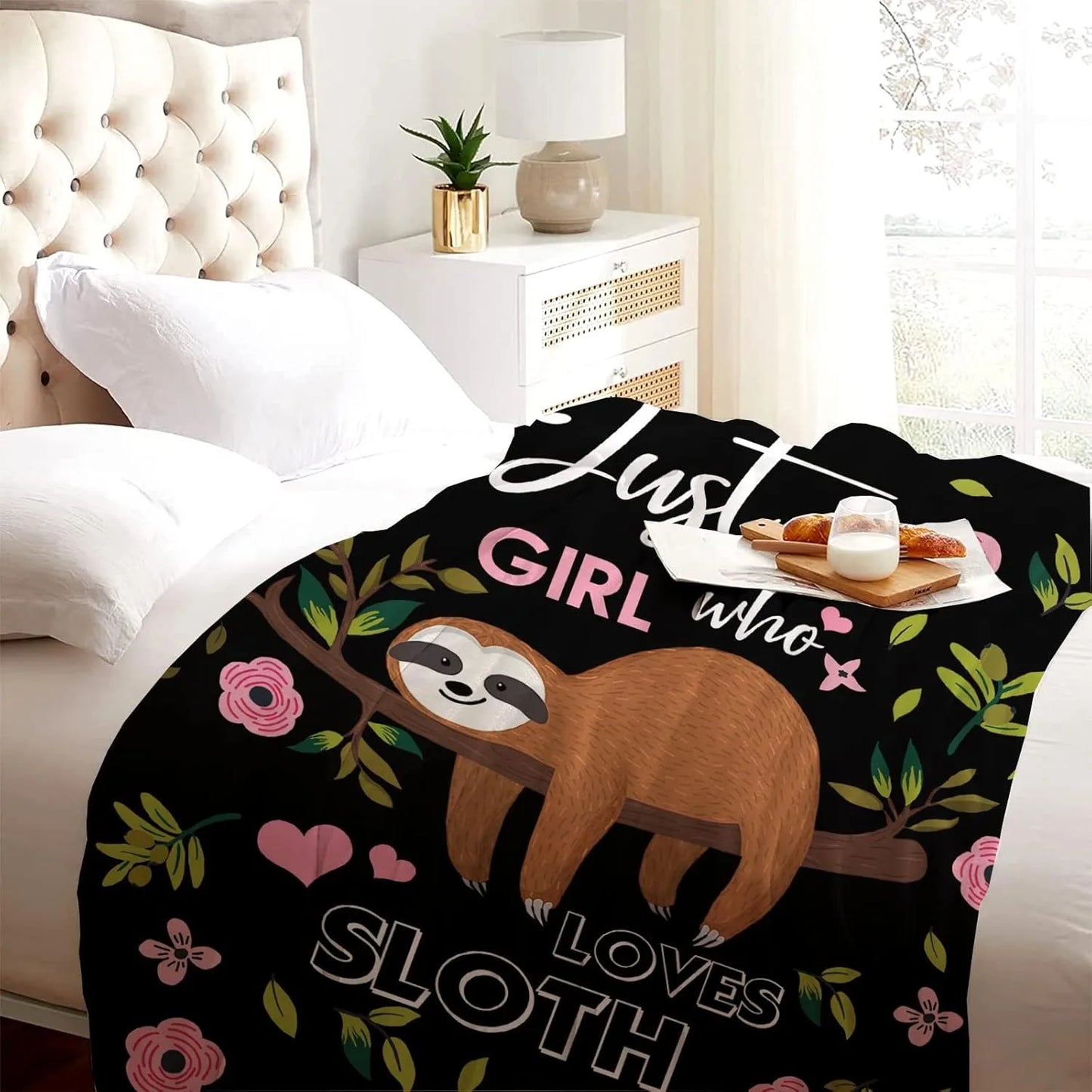 Just A Girl Who Loves Sloth Blanket