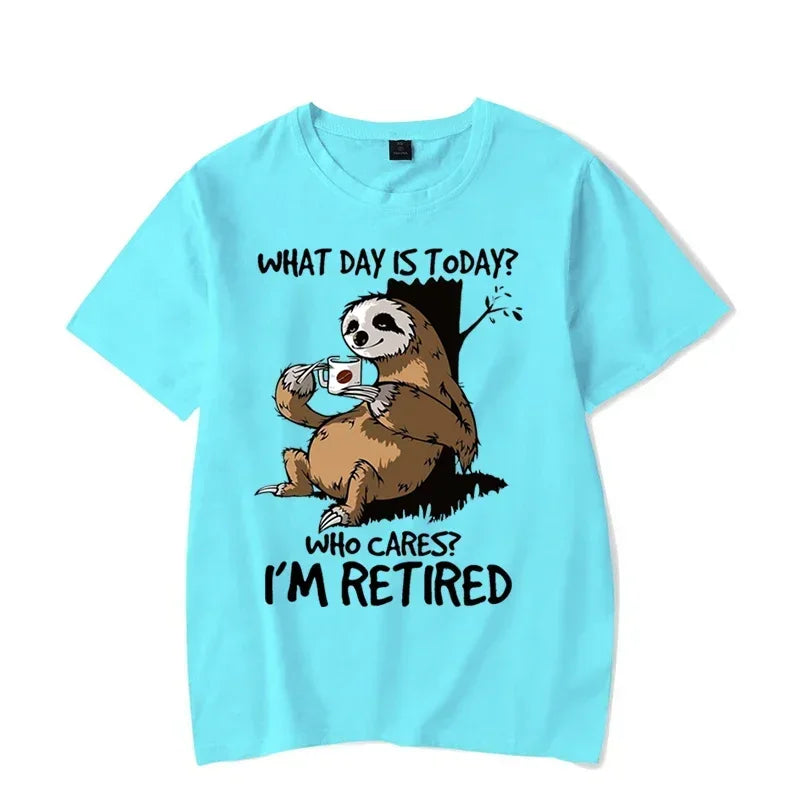 Who Cares I'm Retired Sloth T-shirt