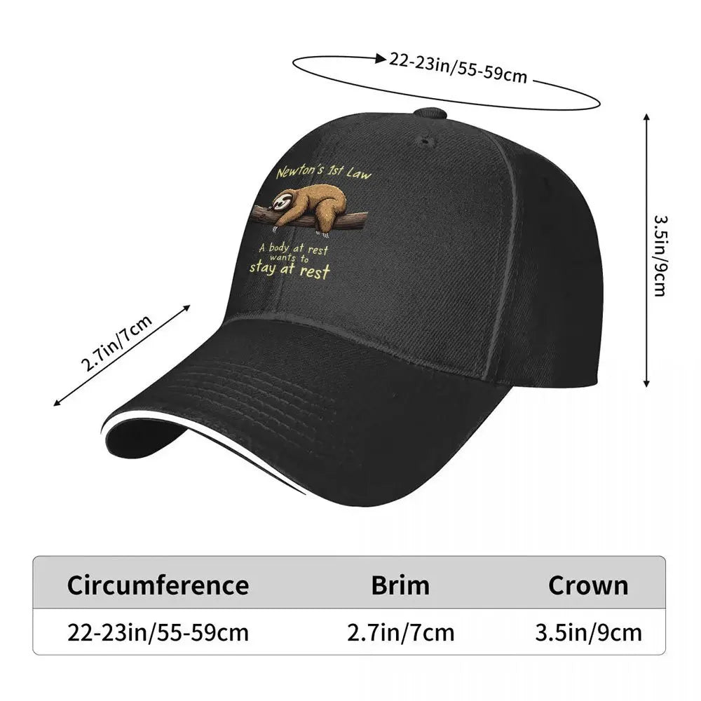Newton's First Law Sloth Baseball Cap product photo 2