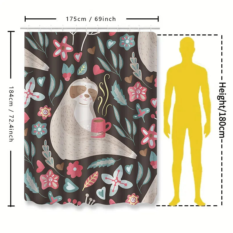 Artistic Sloth Shower Curtain